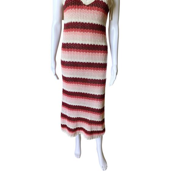 ZARA Womens Size Small Sleeveless Striped Tie Strap Sweater Knit Maxi Sun Dress - Picture 6 of 8